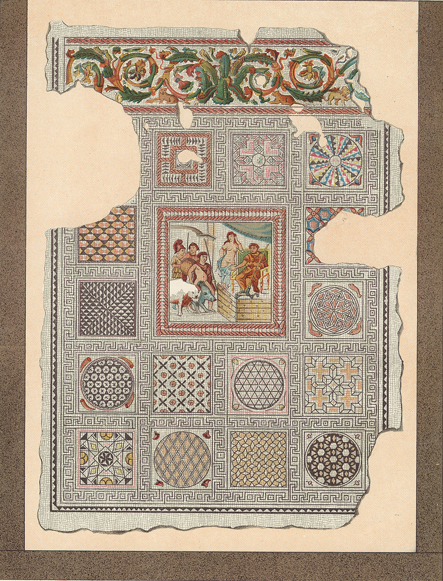 Ancient mosaic-tiled floor