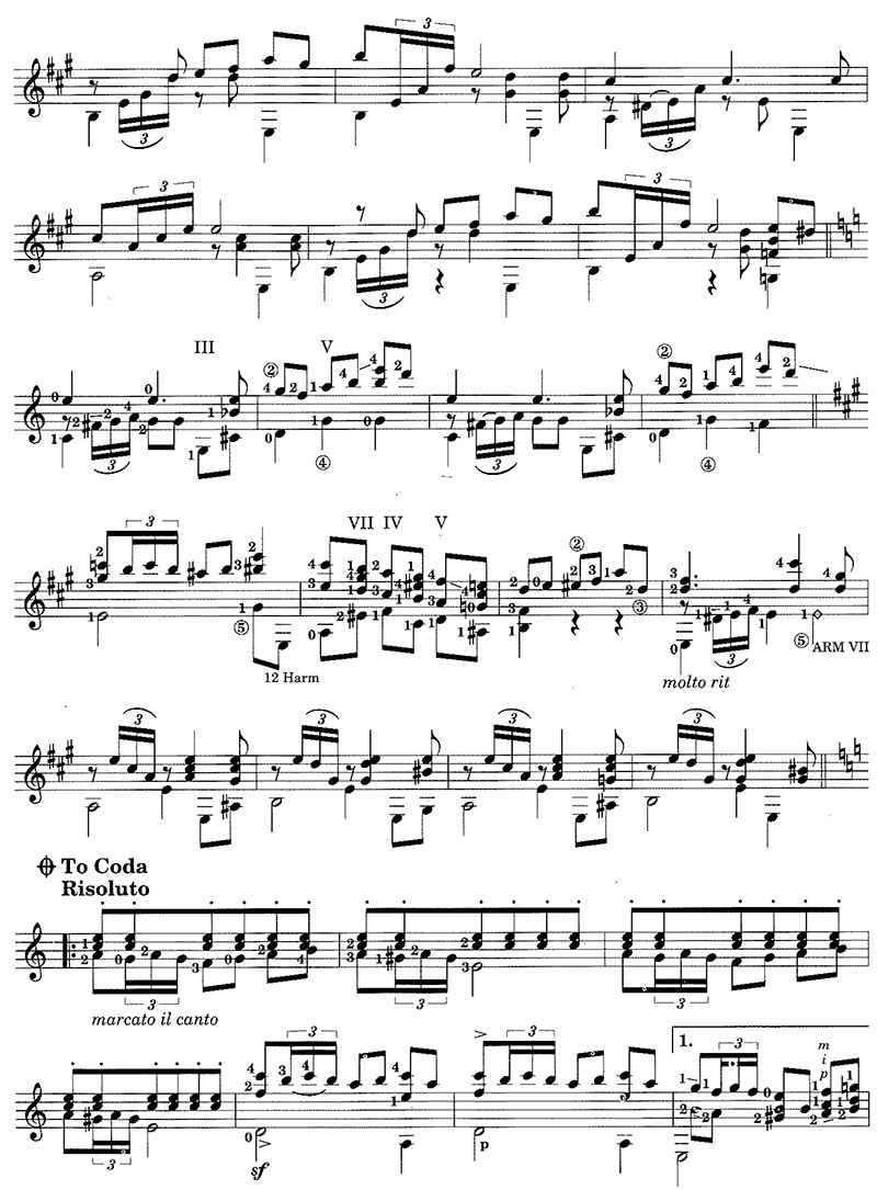 Albeniz "Cadiz" guitar sheet music page 2