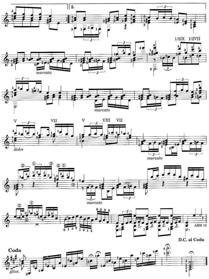 Albeniz "Cadiz" guitar sheet music page 3