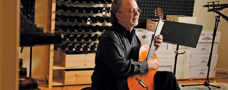 Manuel Barrueco recording classical guitar