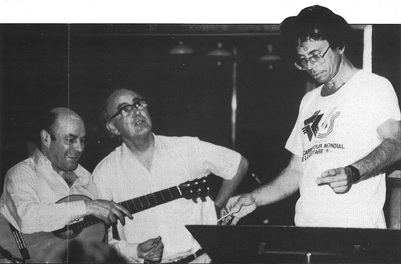 Classical guitarist Julian Bream, Gareth Walters and Leo Brouwer