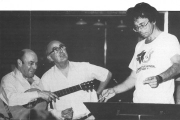 Classical guitarist Julian Bream, Gareth Walters and Leo Brouwer