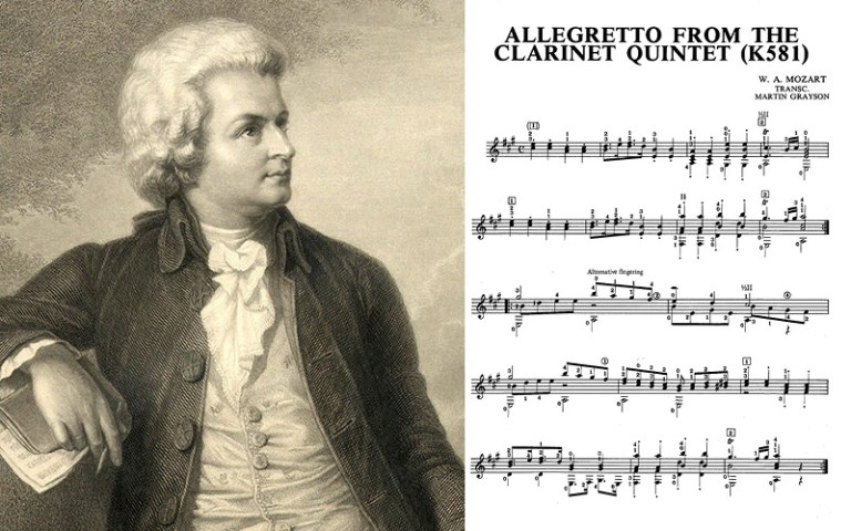 Classical guitar mozart clarinet allegretto