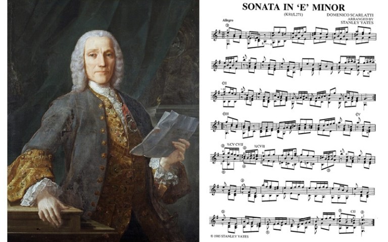 scarlatti painting and sonata e minor classical guitar music