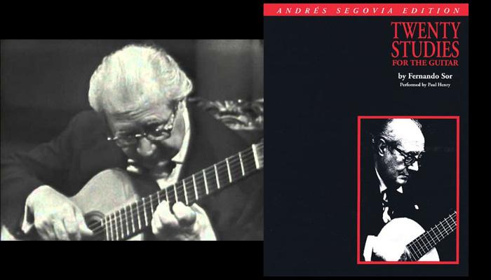 segovia sor studies classical guitar book