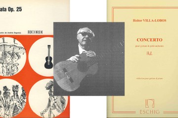 classical guitarist andres segovia and two of his books