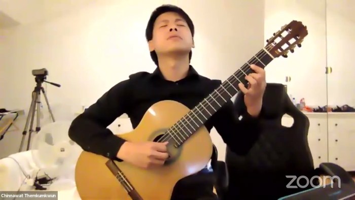 Chinnawat Themkumkwun, of Thailand, performing on classical guitar for the 2021 the International Concert Artist Competition (ICAC)