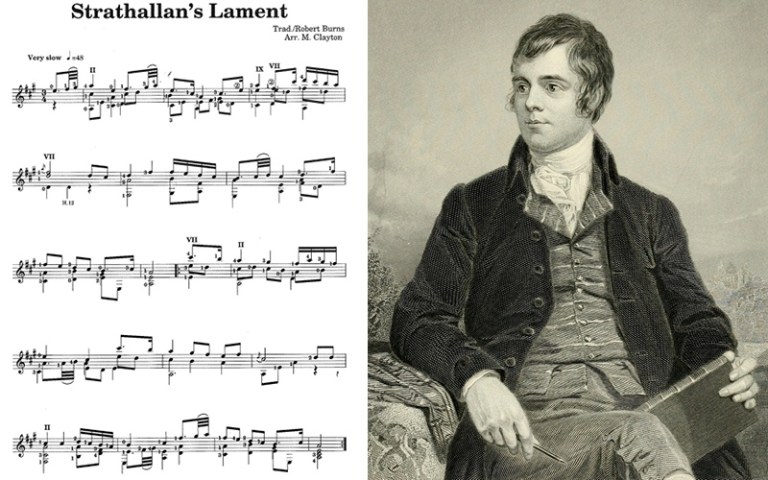 classical guitar music to play Strathallan's Lament