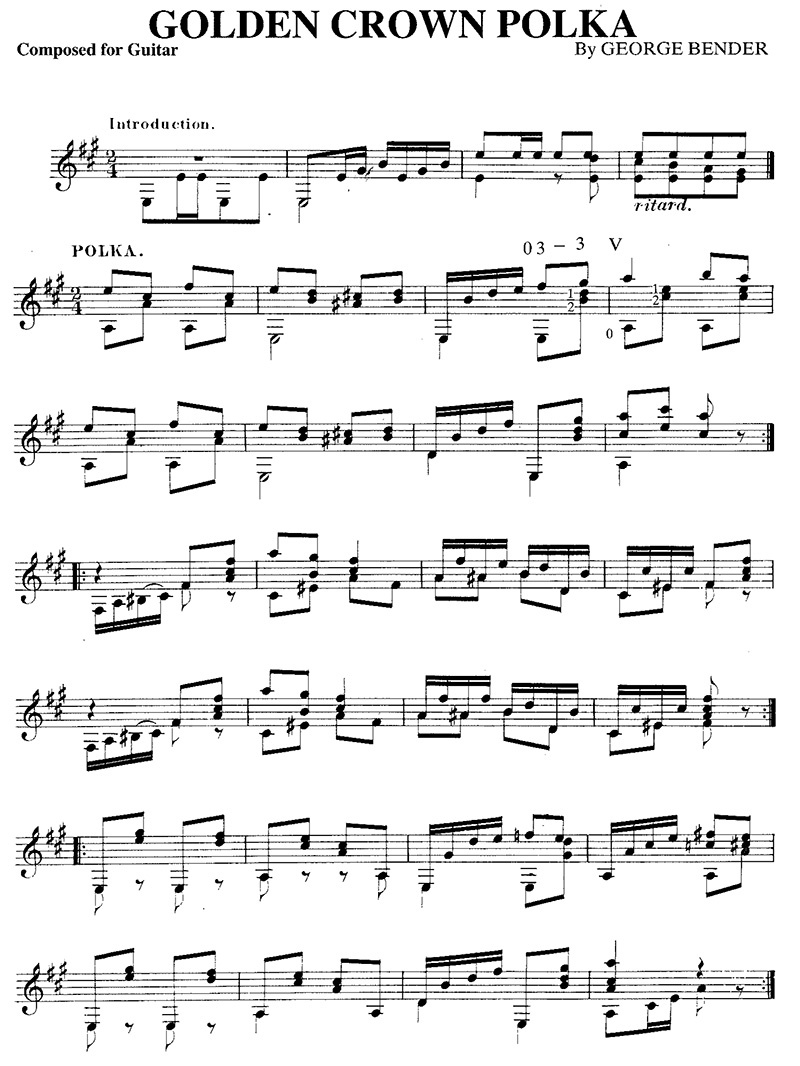 Golden Crown Polka guitar sheet music