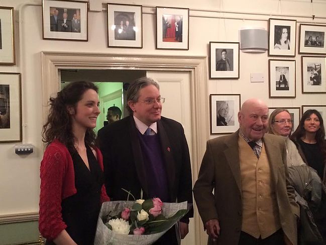 Laura Snowden, Julian Anderson, and Julian Bream backstage at Wigmore Hall