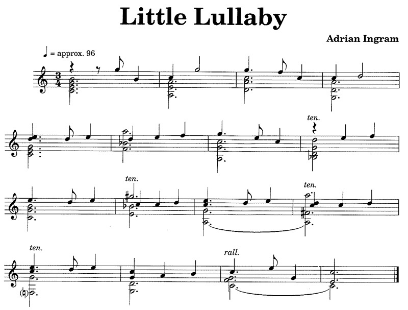 Little Lullaby by Adrian Ingram guitar sheet music