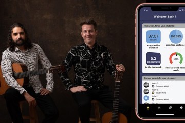 practice space app screenshot with classical guitarist creators