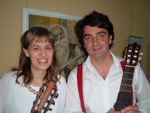 Guitarists Stella Dinkova (Bulgaria) and Darko Bageski (Macedonia)