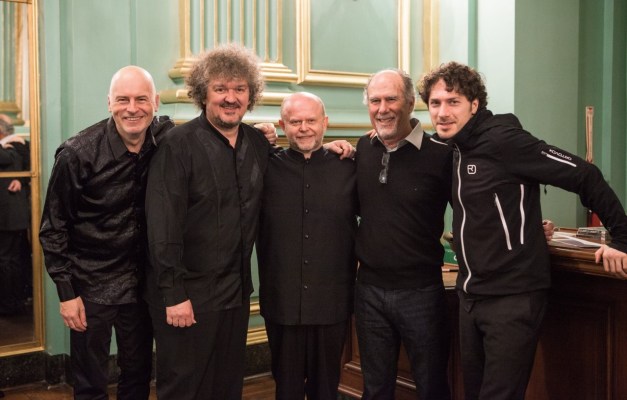 Richard Patterson in 2017 with the European Guitar Quartet: (L-R) Thomas Fellow, Zoran Dukic, Pavel Steidl, and Reentko Dirks.