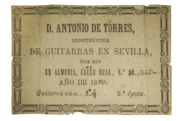 Antonio De Torres guitar label
