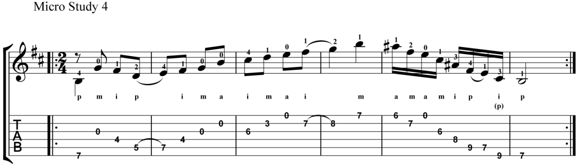 Classical Guitar Method Barrios Prelude Micro Study 4