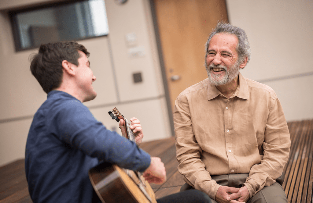 Sergio Assad Teaching Guitar photo by Carlin Ma